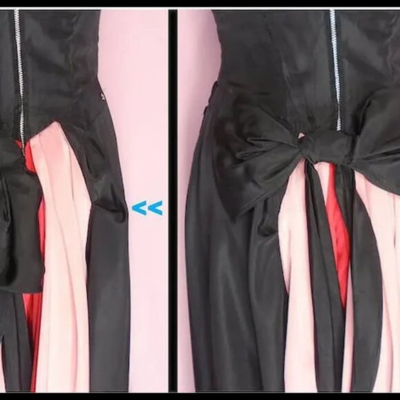 Vintage Black Strapless Formal, Tea Length Gown MAJOR Back Interest - Picture 5 of 13